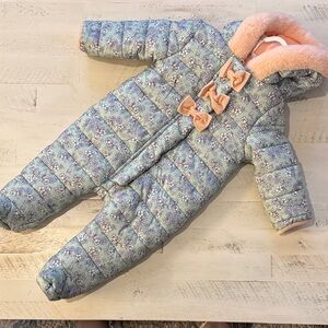 Nicole Miller Floral Snowsuit - Blue and Pink